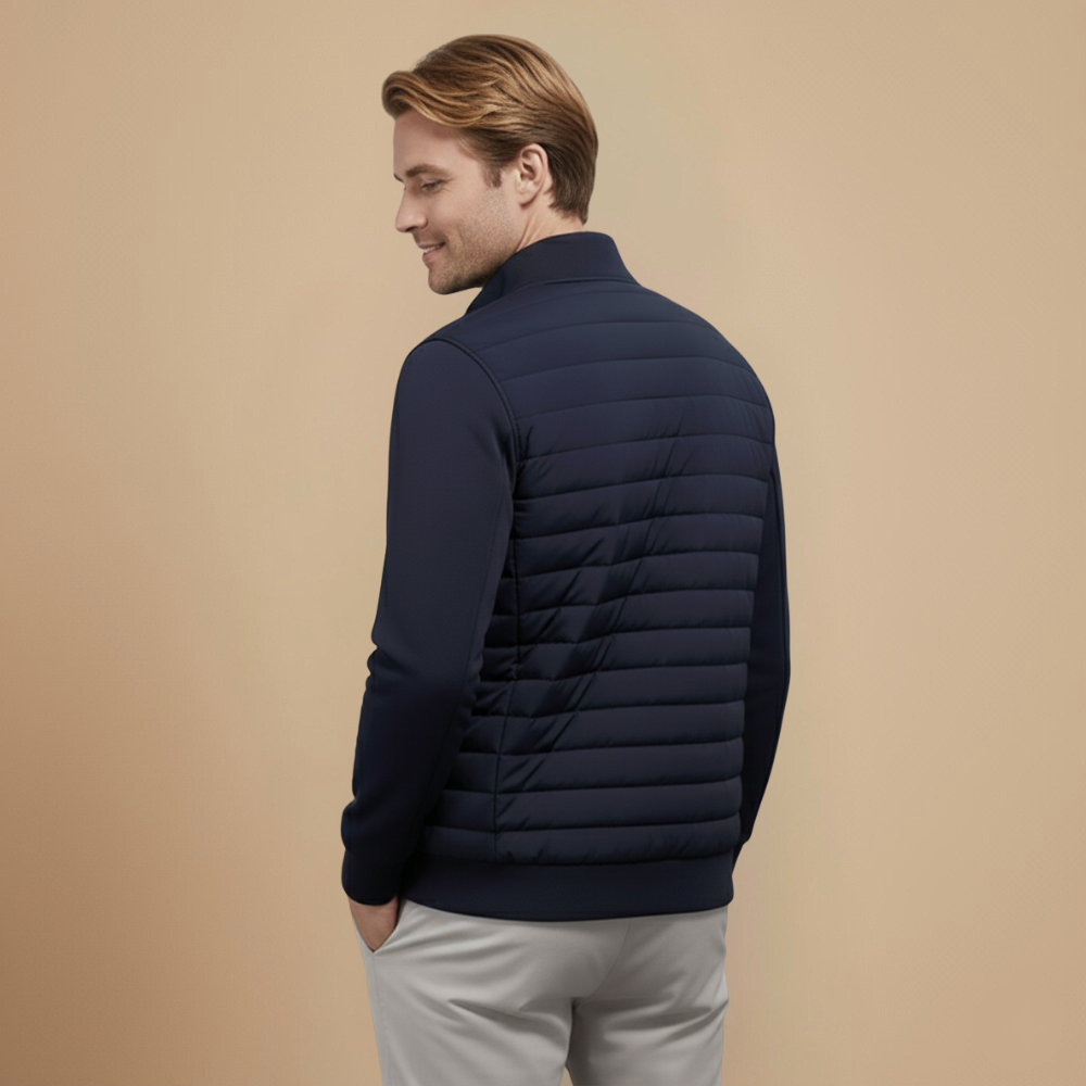 Lightweight Quilted Stand Collar Jacket for Men Fashion Grand