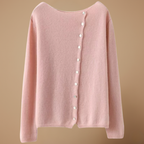 Women’s asymmetric buttoned design knitted jumper Fashion Grand