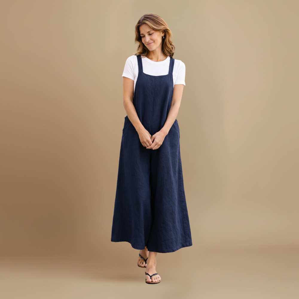 Women’s wide-leg jumpsuit with strap detail for casual wear Fashion Grand