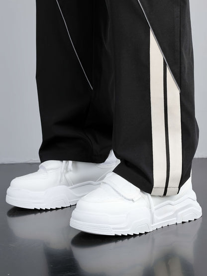 Men's Reflective Stripe Wide-Leg Casual Pants Fashion Grand