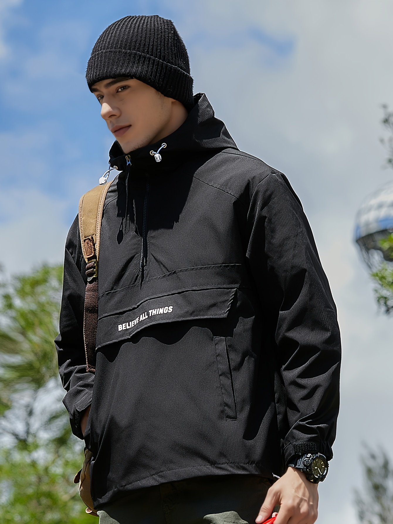 Men's Outdoor Hooded Pullover Jacket Fashion Grand