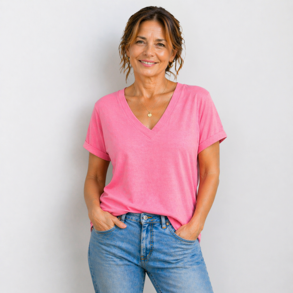 Women’s v-neck loose fit casual blouse Fashion Grand