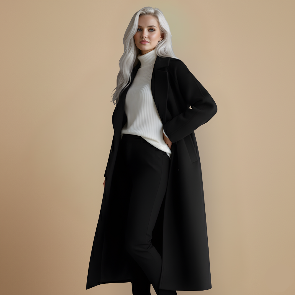 Wool blend long coat for women Fashion Grand