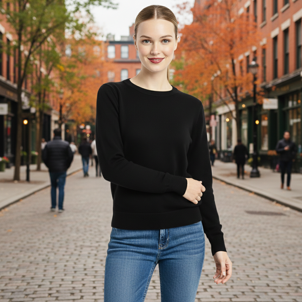 Slim Fit Long Sleeve Pullover Knitwear Top Fashion Grand