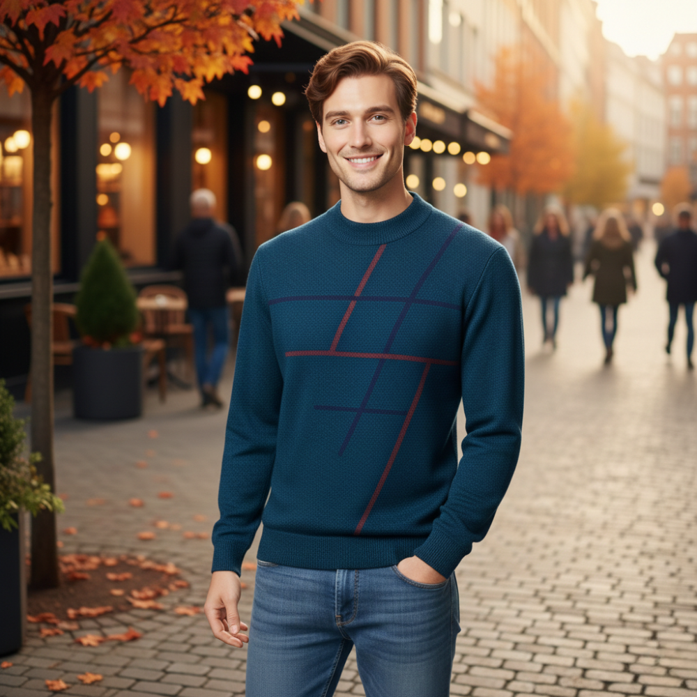 Men’s long sleeve graphic pattern sweater Fashion Grand