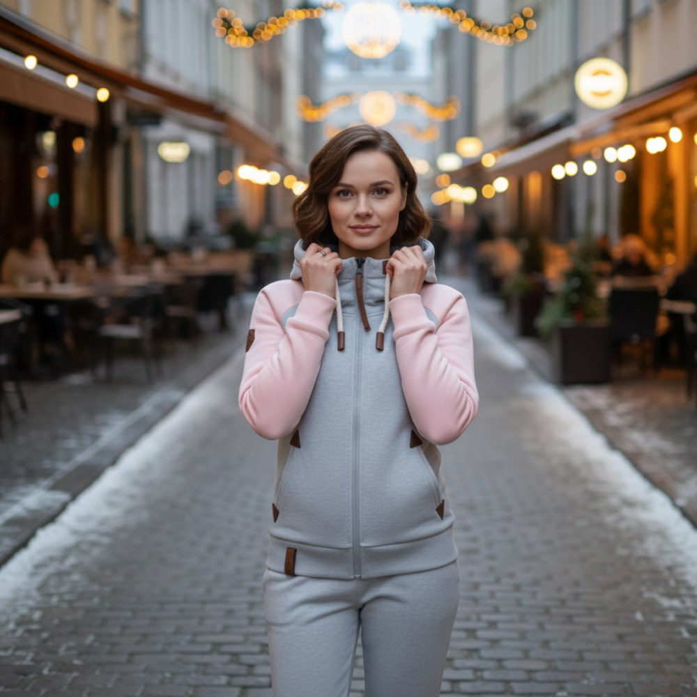 Women's hooded zip up casual sweatshirt jacket Fashion Grand