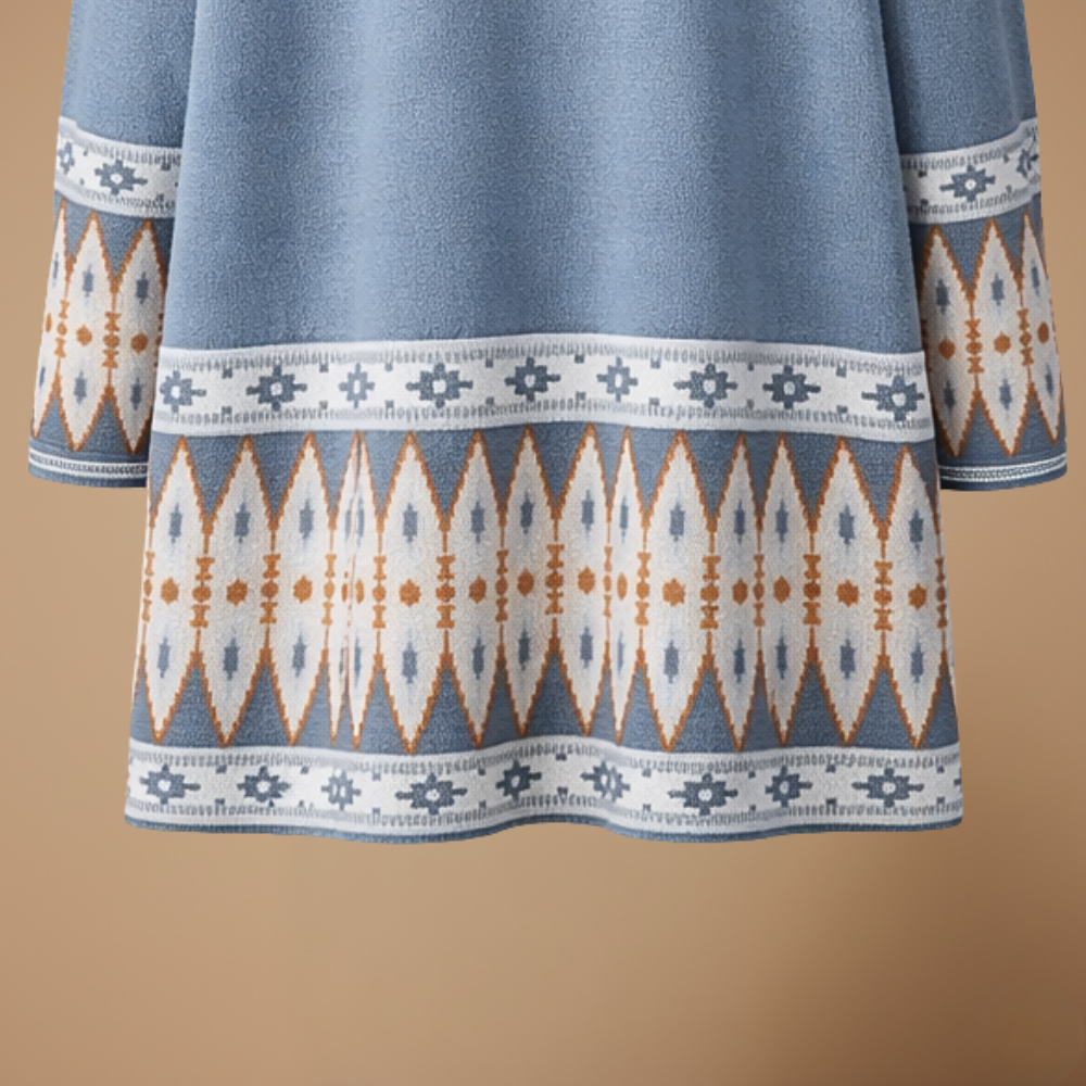 Women's open-front mid-length patterned cardigan Fashion Grand