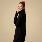 Elegant Roll Neck Knitted Tunic Sweater Fashion Grand