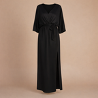 Women’s summer v-neck high waist & half sleeve midi dress Fashion Grand