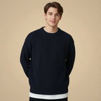 Solid Colour Crew Neck Minimalist Sweater Fashion Grand