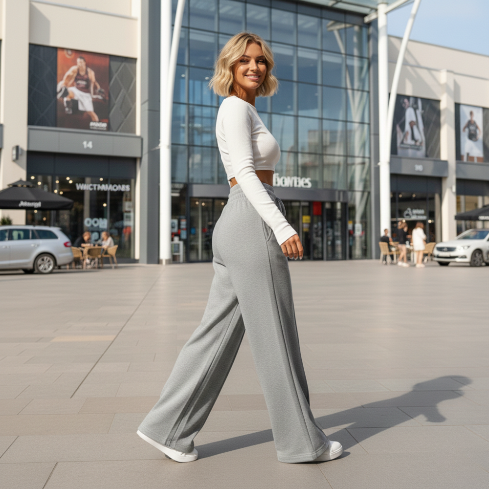 Women's wide leg drawstring trousers Fashion Grand