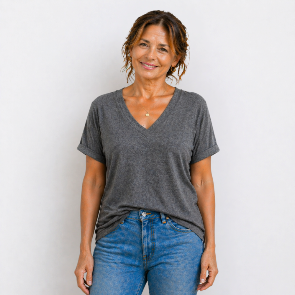 Women’s v-neck loose fit casual blouse Fashion Grand