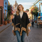 Women's warm double-sided shawl with cloak design Fashion Grand