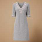 Women's mid-length v-neck summer dress Fashion Grand