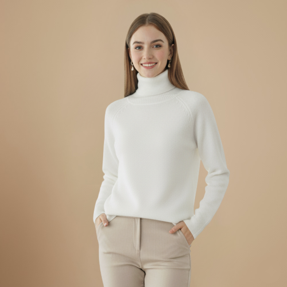 Soft Mock Neck Pullover Sweater Top for Women Fashion Grand