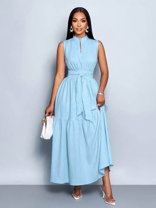 Women's Textured Sleeveless Maxi Dress Fashion Grand