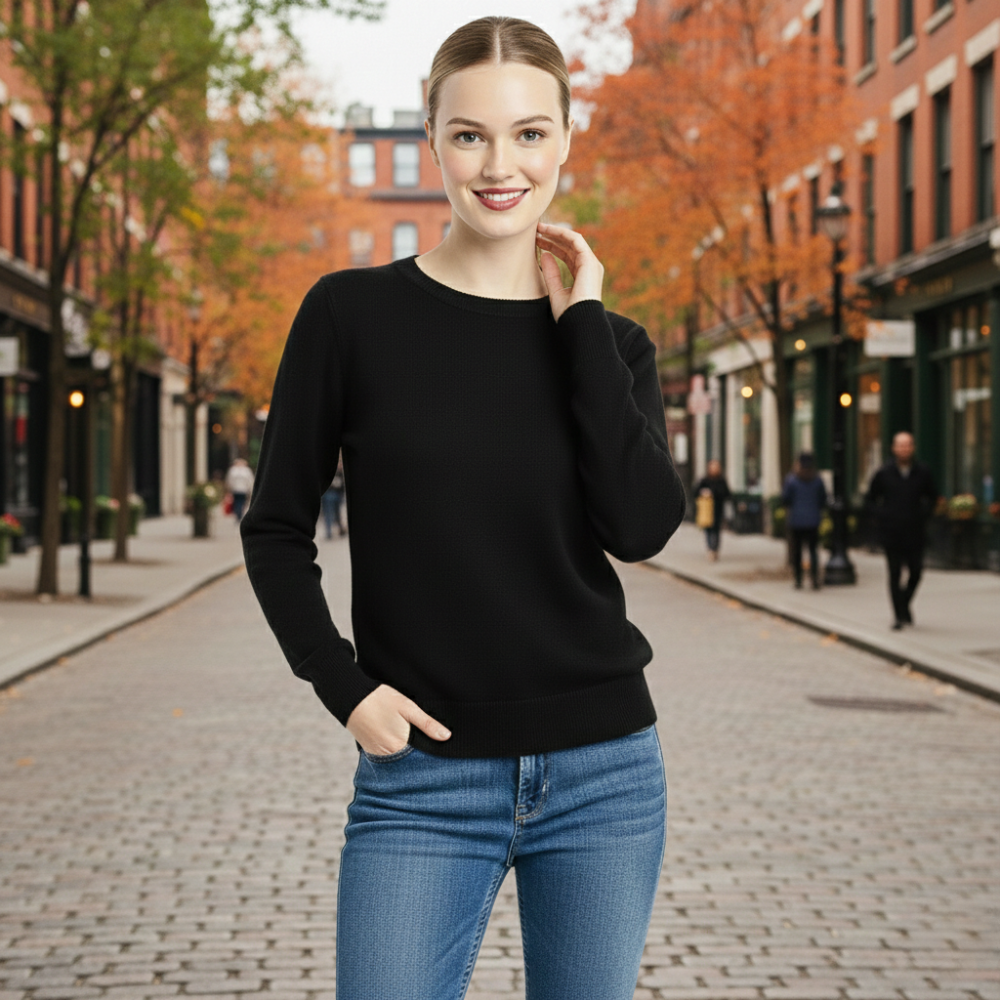 Slim Fit Long Sleeve Pullover Knitwear Top Fashion Grand