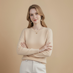 Solid Casual Crew Neck Long Sleeve Sweater Fashion Grand