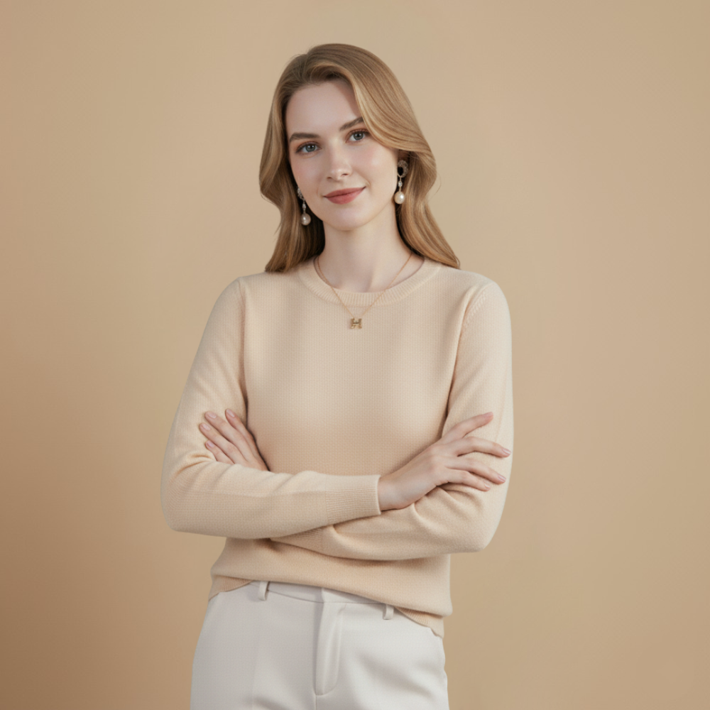 Solid Casual Crew Neck Long Sleeve Sweater Fashion Grand