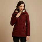 Warm women's parka with hood and fleece lining Fashion Grand