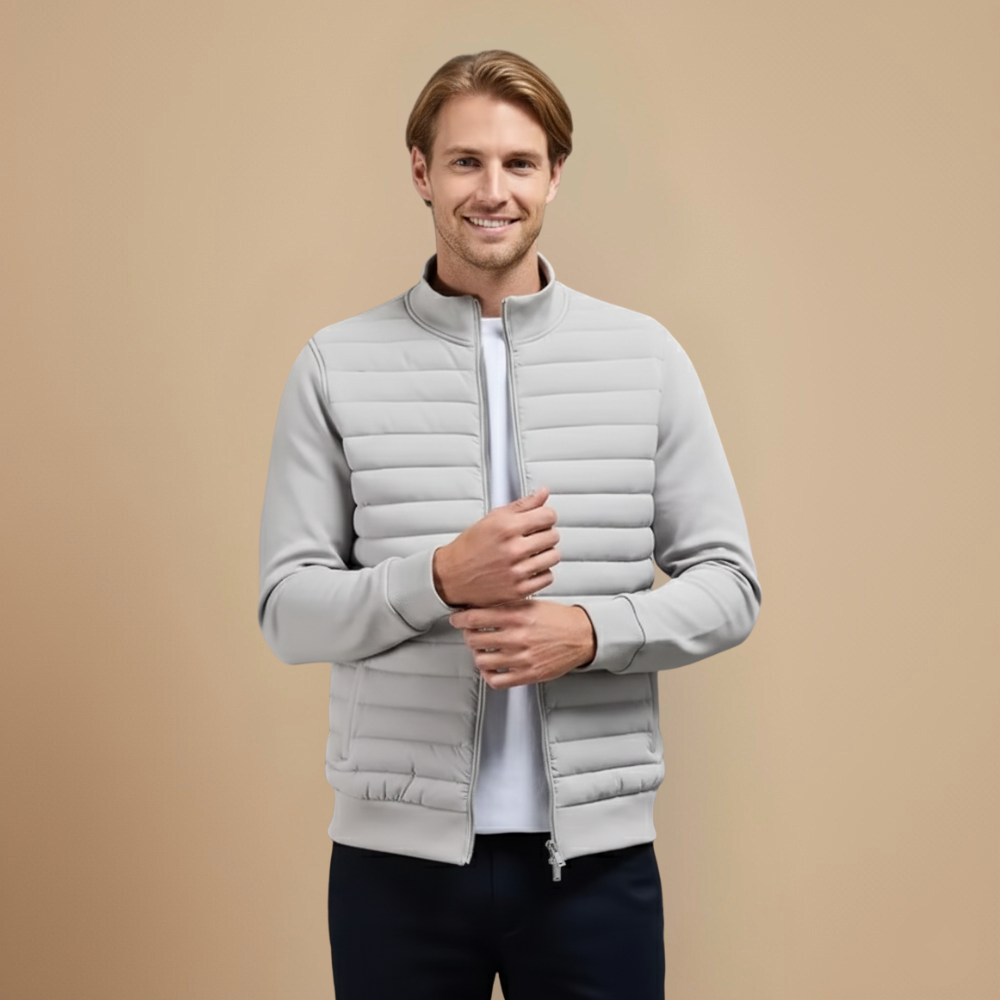 Lightweight Quilted Stand Collar Jacket for Men Fashion Grand