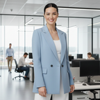 Women's Light Coloured Vintage Notched Lapel Blazer Fashion Grand