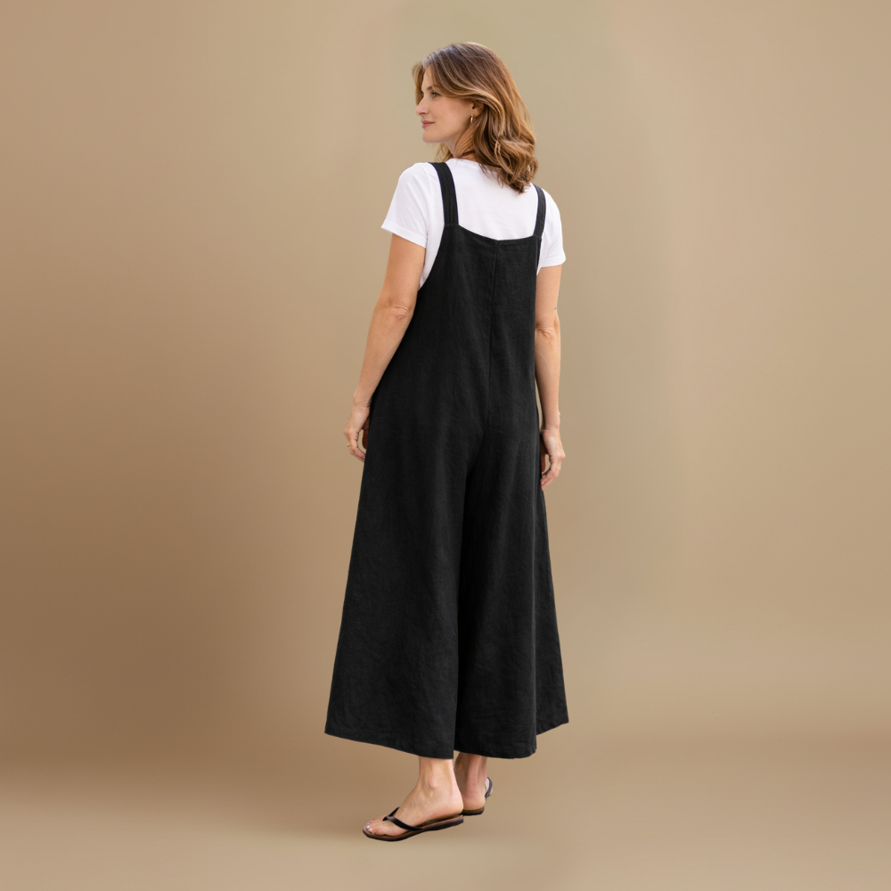 Women’s wide-leg jumpsuit with strap detail for casual wear Fashion Grand