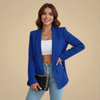 Chic and Casual Lapel Long Sleeve Blazer Fashion Grand