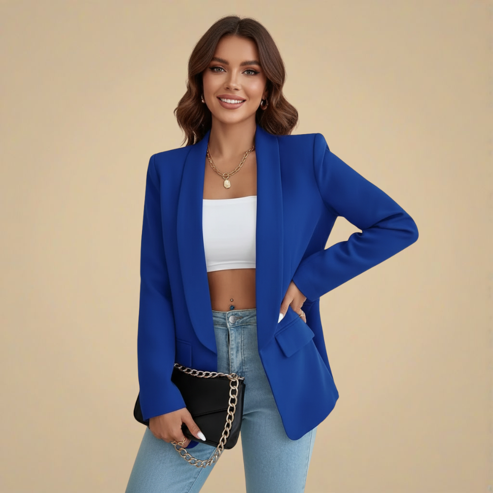 Chic and Casual Lapel Long Sleeve Blazer Fashion Grand