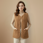 Cosy Sherpa Button-Front Warm Vest Fashion Grand