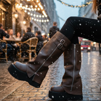 Women's buckle detail platform boots Fashion Grand
