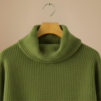 Women's turtleneck button puff sleeve knitted jumper Fashion Grand