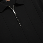 Men's quarter zip-up slim fit solid polo shirt Fashion Grand