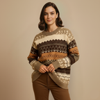 Women's Fair Isle Pattern Knit Pullover Fashion Grand