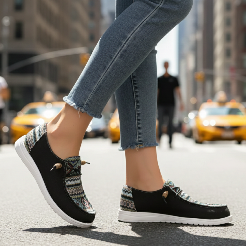 Women's casual patterned slip-on loafers Fashion Grand