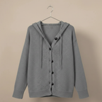 Women’s hooded single-breasted buttoned cardigan Fashion Grand