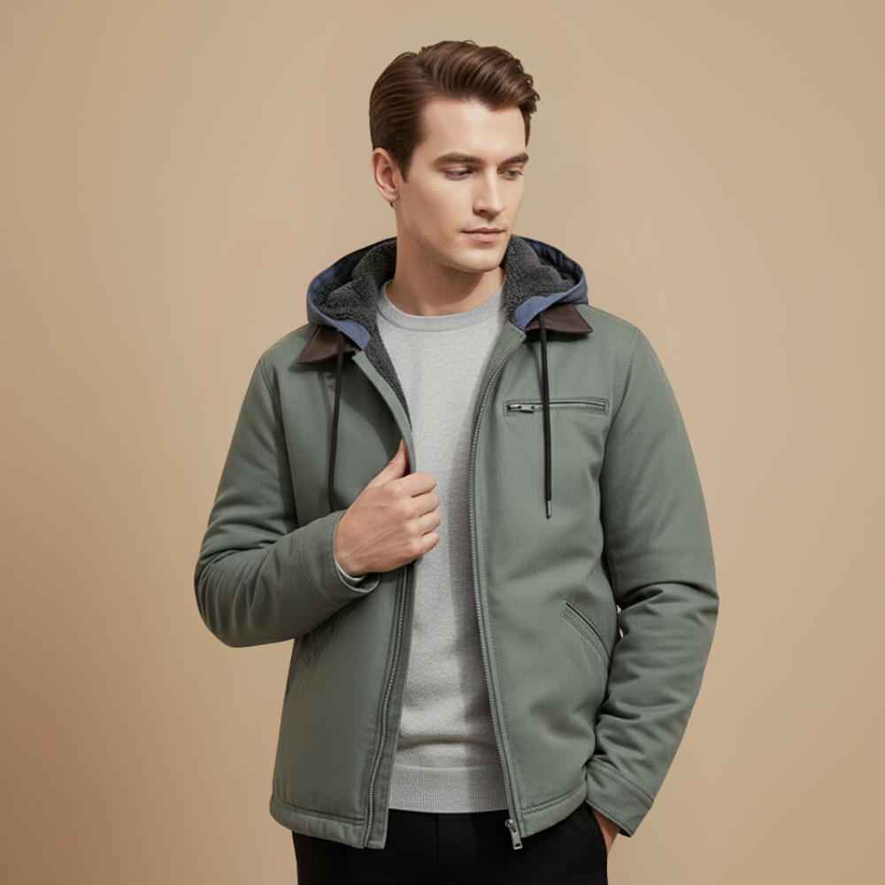 Warm autumn hooded jacket for men Fashion Grand