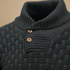 Men's knitted sweater with button collar Fashion Grand