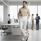 Men's formal high rise straight trousers Fashion Grand