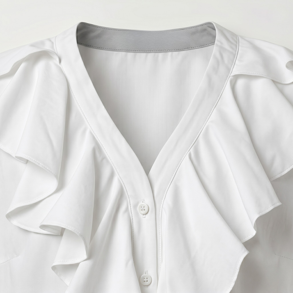 Women’s ruffle v-neck long sleeve blouse Fashion Grand