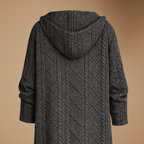 Women’s hooded cable knit open cardigan Fashion Grand