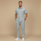 Casual Shirt Trousers Matching Two Piece Set for Men Fashion Grand