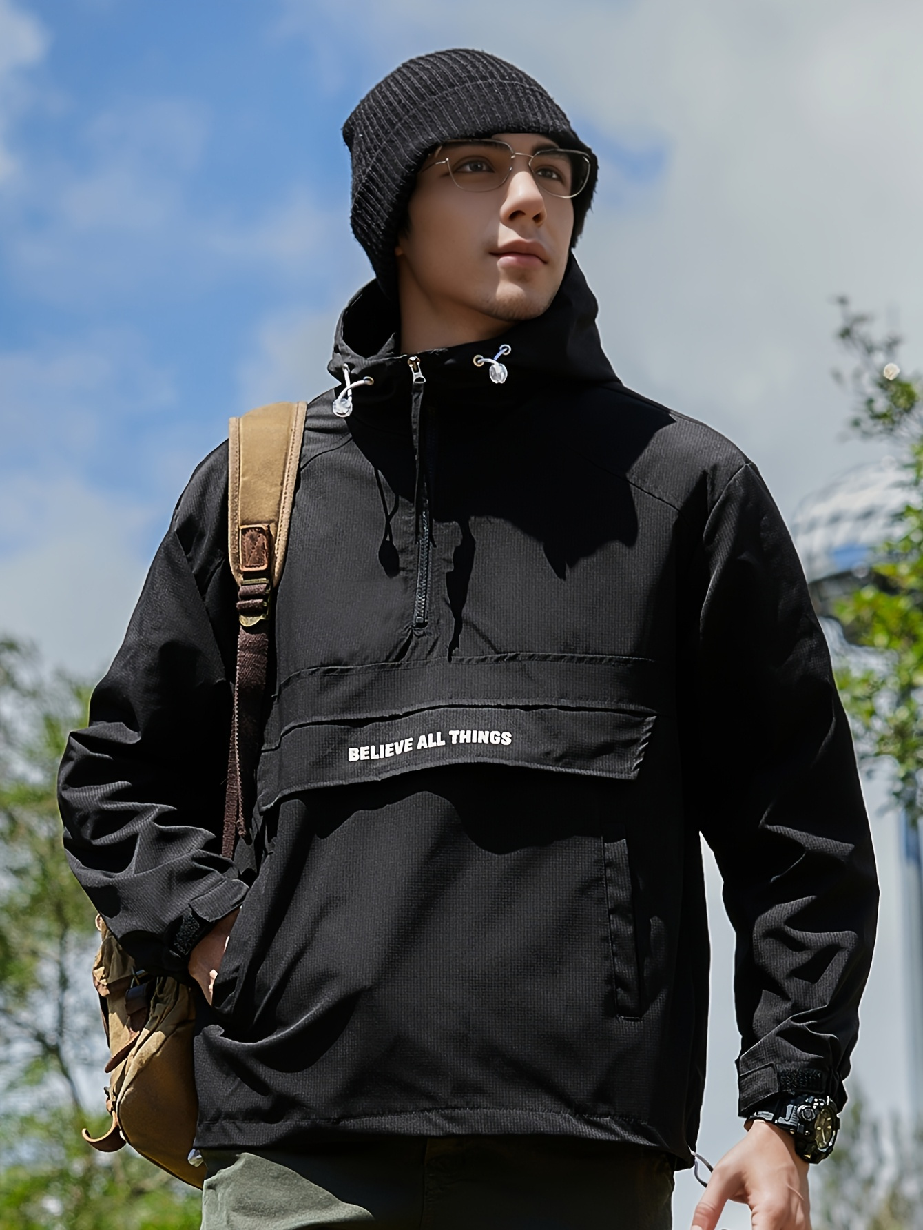 Men's Outdoor Hooded Pullover Jacket Fashion Grand