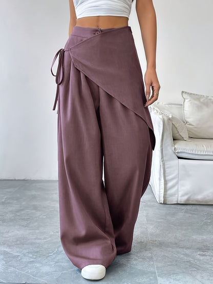 Women's Straight-Leg Drawstring Casual Trousers Fashion Grand