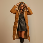 Sleek Long Hooded Winter Coat for Women Fashion Grand
