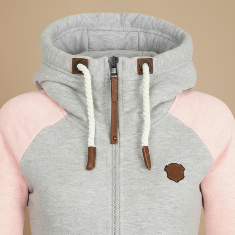 Women's hooded zip up casual sweatshirt jacket Fashion Grand