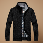 Men's full zip up high collar knit jumper Fashion Grand