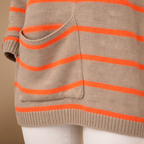 Women's striped wide neck relaxed fit jumper Fashion Grand