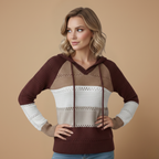 Women’s hooded long sleeve crochet pullover jumper Fashion Grand