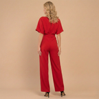 Women's casual relaxed fit wide leg jumpsuit with tie waist Fashion Grand